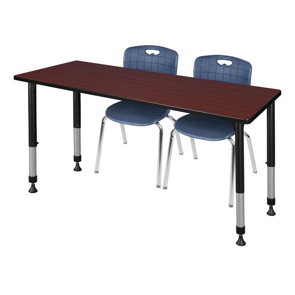 Tables > Height Adjustable > Rectangular Table & Chair Sets, 60 X 24 X 23-34, REGENCY, Mfr# MT6024MHAPBK40NV